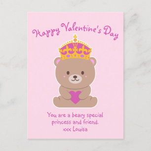 Cartão Postal Cute Kawaii, rosa, Beary Special Princesa