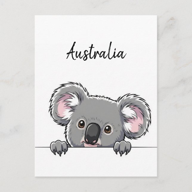 Cartão Postal Cute Koala Viagem (Frente)
