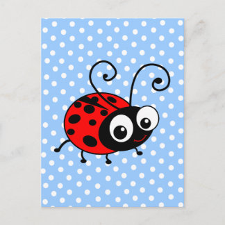 Cartão Postal Cute Ladybug