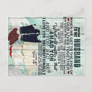 Cartão Postal Cute Letter To Husband Cool Design Gift