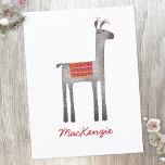 Cartão Postal Cute Llama Personalizado<br><div class="desc">Uma lama ou alpaca divertida pronta para você personalizar com seu próprio nome,  citação ou ditado engraçado.</div>