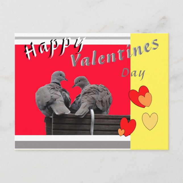 Cartão Postal Cute Lovebirds Valentines Day Postcard (Frente)