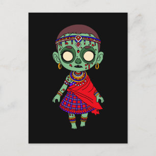 Cartão Postal Cute Maasai Zombie