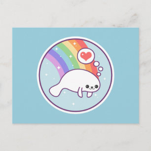 Cartão Postal Cute Manatee