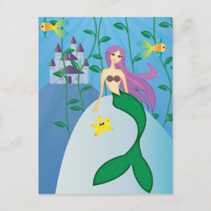 Cartão Postal Cute Mermaid