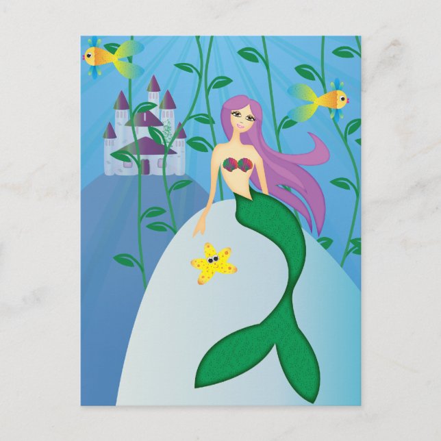 Cartão Postal Cute Mermaid (Frente)