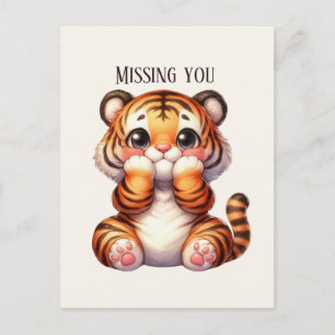 Cartão Postal Cute Missionando seu tigre