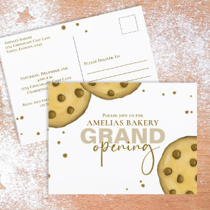 Cartão Postal Cute Modern Bakery Grand Open Whimsical Cookie