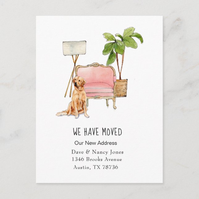 Cartão Postal Cute "mudou com o anúncio do cão (Frente)