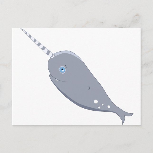 Cartão Postal Cute Narwhal (Frente)