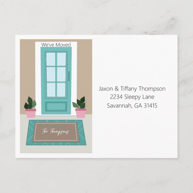 Cartão Postal Cute New Address Announcement (Verso)