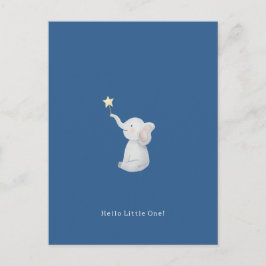 Cartão Postal Cute Newborn Baby Hello Little One Elephant Card.