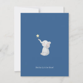 Cartão Postal Cute Newborn Baby Hello Little One Elephant Card.