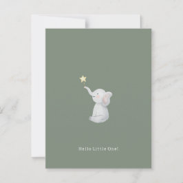 Cartão Postal Cute Newborn Baby Hello Little One Elephant Card.