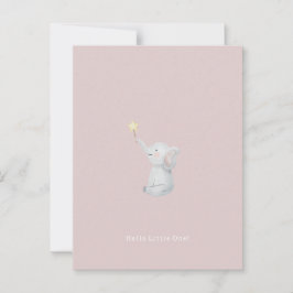 Cartão Postal Cute Newborn Baby Hello Little One Elephant Card.