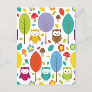 Cartão Postal Cute Owl
