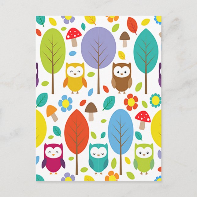 Cartão Postal Cute Owl (Frente)
