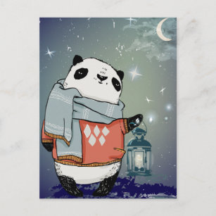 Cartão Postal Cute Panda