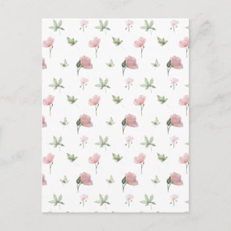 Cartão Postal Cute Pink Flowers Spring Floral Card.
