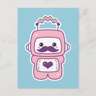 Cartão Postal Cute Pink Robot in Disguise
