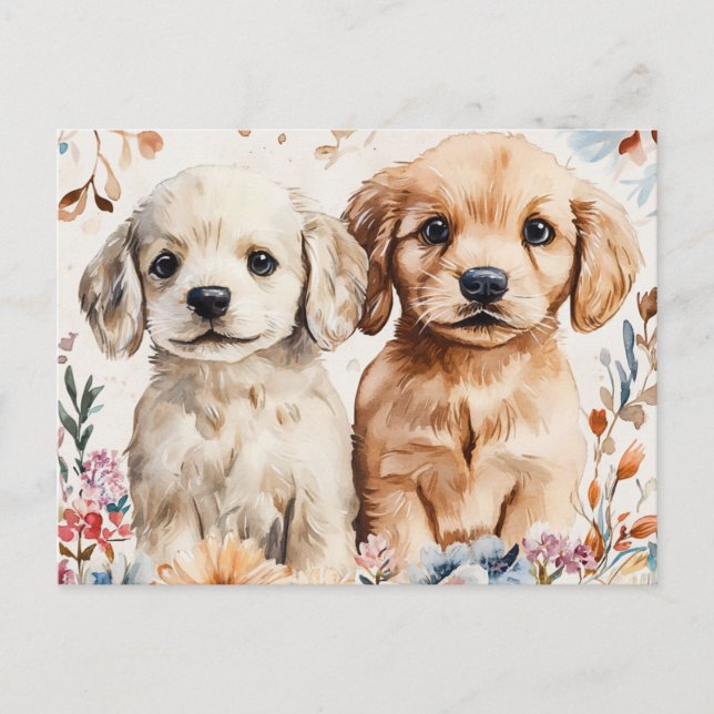 Cartão Postal Cute Puppies (Frente)