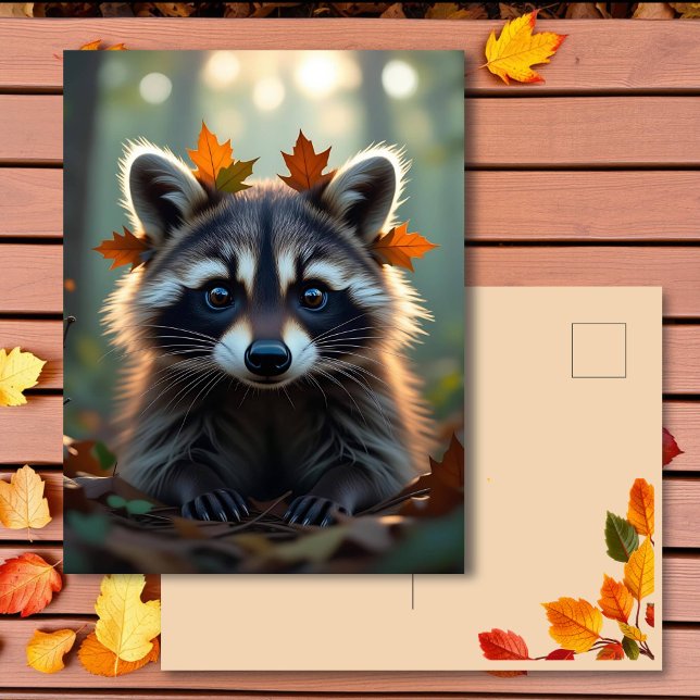 Cartão Postal Cute Raccoon | Mantendo contato (Criador carregado)