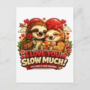 Cartão Postal Cute Sloth Design de Amor no Dia dos Namorados, Eu