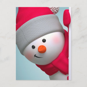 Cartão Postal Cute Snowman