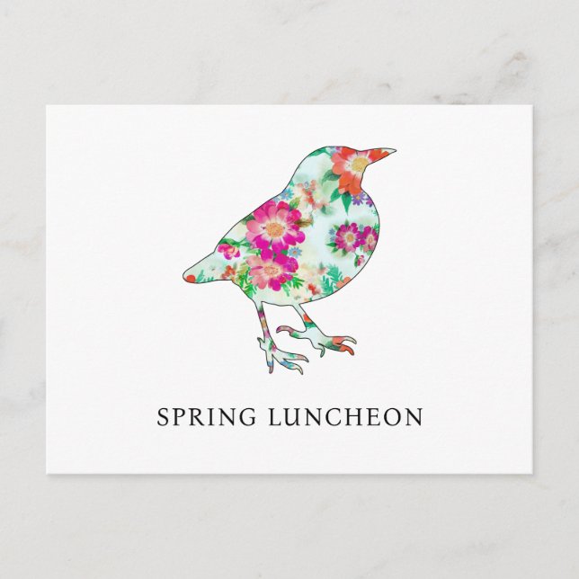 Cartão Postal Cute Spring Luncheon Invitation (Frente)