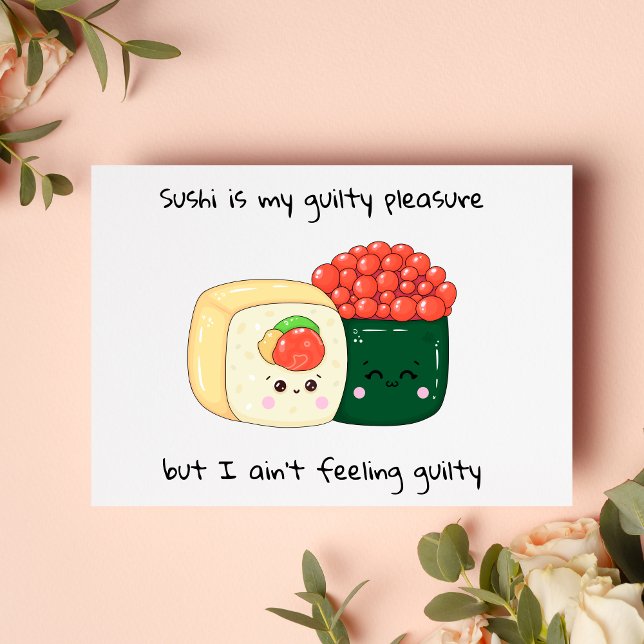 Cartão Postal Cute Sushi no estilo Kawaii (Criador carregado)