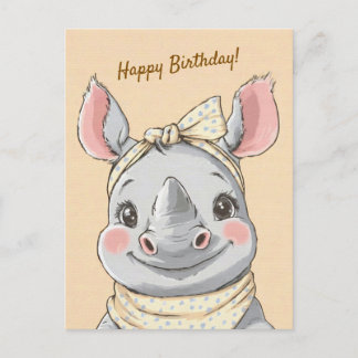 Cartão Postal Cute Tiger with Bandana Kids Birthday Invitation