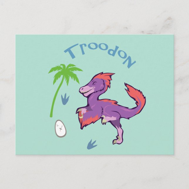 Cartão Postal Cute Troodon (Frente)