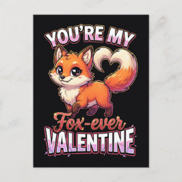 Cartão Postal Cute Valentine Fox – You’re My Fox-Ever Valentine