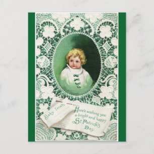 Cartão Postal Cute Vintage Irish Baby