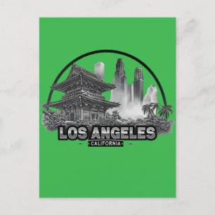 Cartão Postal Cute Vintage Los Angeles City na Califórnia EUA