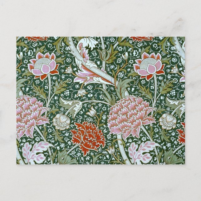 Cartão Postal Cute Vintage William Morris Pattern (Frente)