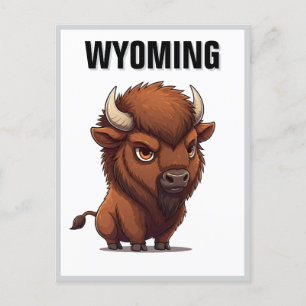 Cartão Postal Cute Wyoming Bison