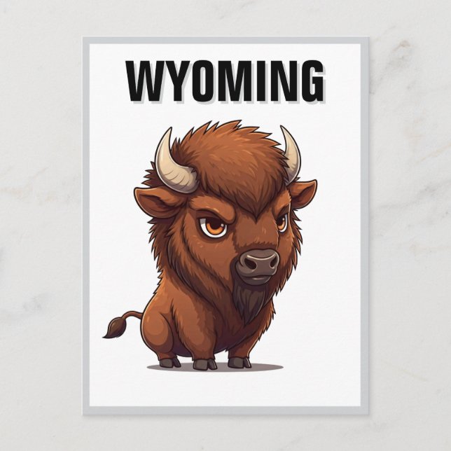 Cartão Postal Cute Wyoming Bison (Frente)