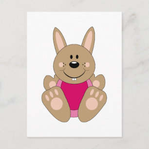 Cartão Postal Cutelyn Brown Baby Girl Bunny