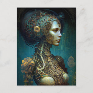 Cartão Postal Cyborg Fantasy Sci-Fi Art