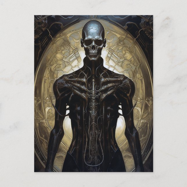 Cartão Postal Cyborg Sci-Fi Chorou Art (Frente)