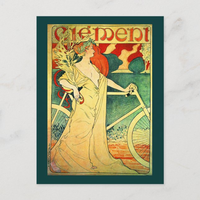 Cartão Postal Cycle Clément Vintage Bicycle Poster (Frente)