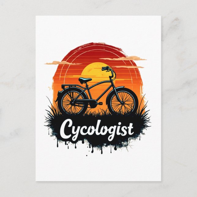 Cartão Postal Cycologist Bike Adventure: Teto Gráfico Sunset (Frente)