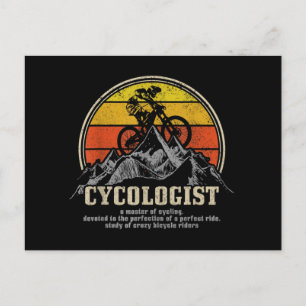 Cartão Postal Cycologist Definição Bicicleta de Montanha Engraça