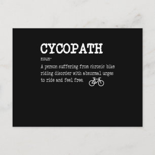 Cartão Postal CYCOPATH Ciclista De Ciclismo Engraçado Ciclista