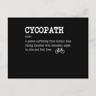 Cartão Postal CYCOPATH Ciclista Divertido de Bicicleta Ciclista