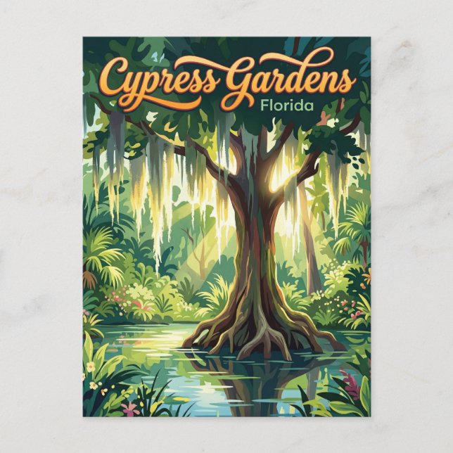 Cartão Postal Cypress Gardens Flórida (Frente)
