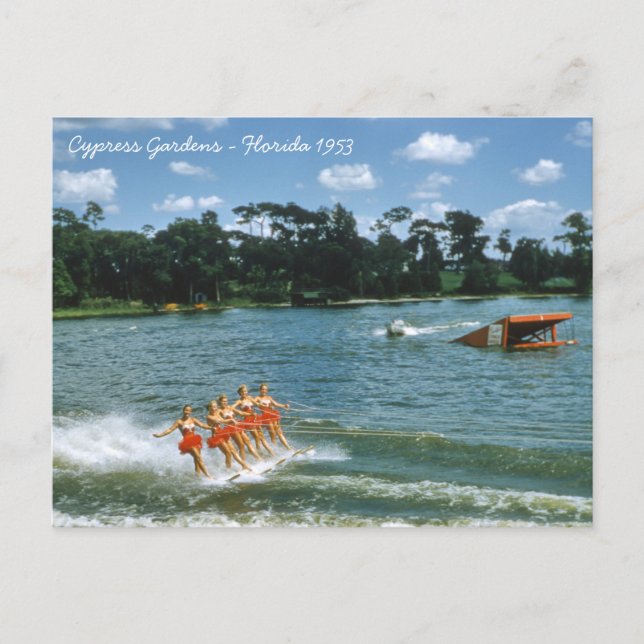 Cartão Postal Cypress Gardens Water Ski Show de Aquas Maids, de  (Frente)