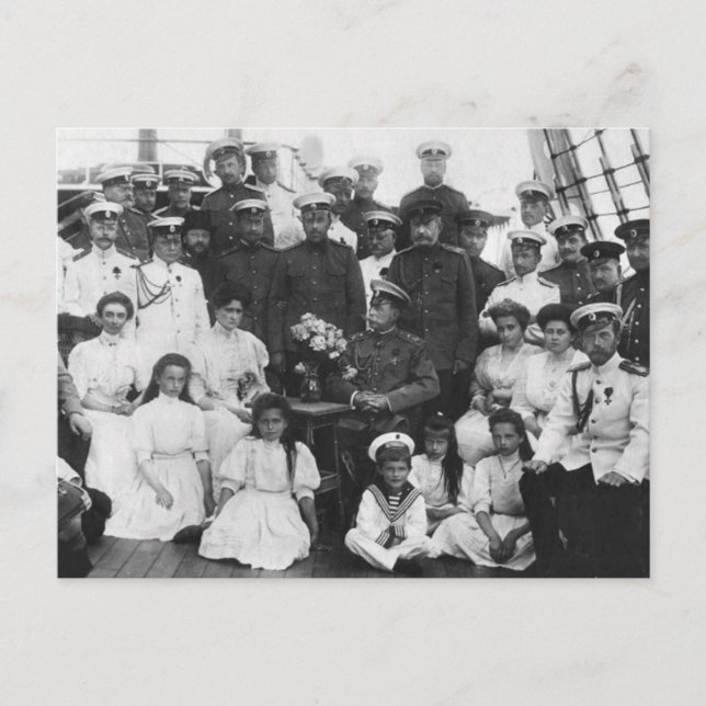 Cartão Postal czar Nicolas da Rússia, a família real Romanov (Frente)