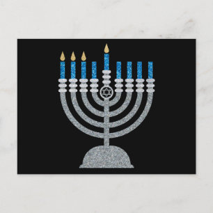 Cartão postal da 3ª Noite de Hanukkah Glitter